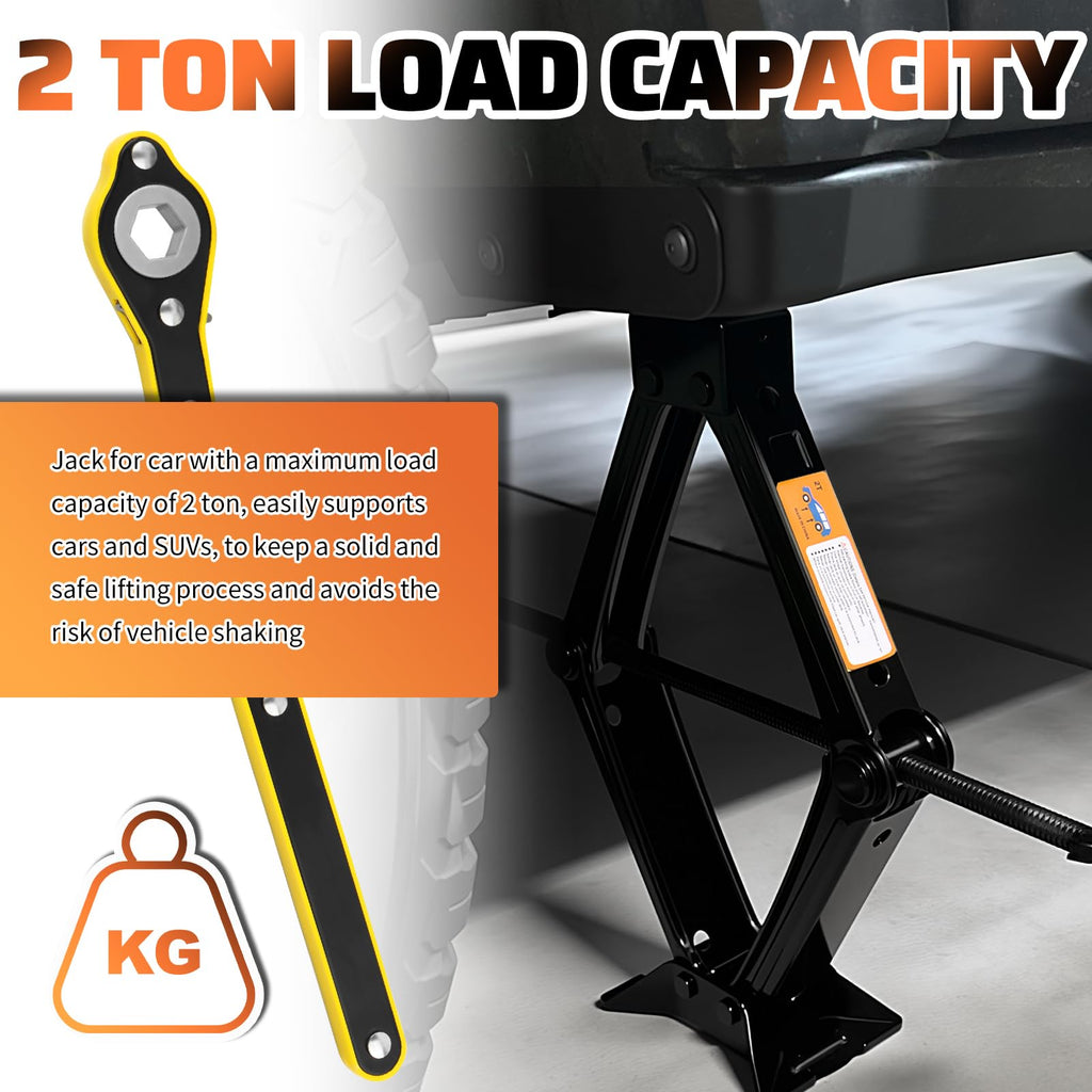 2 Ton Heavy Duty Scissor Jack Set D2285