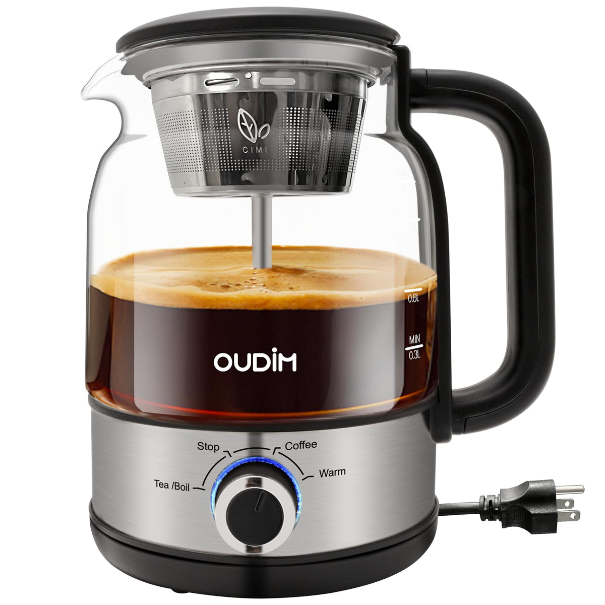 1.2L Glass Stainless Steel Drip Coffee Maker R503482