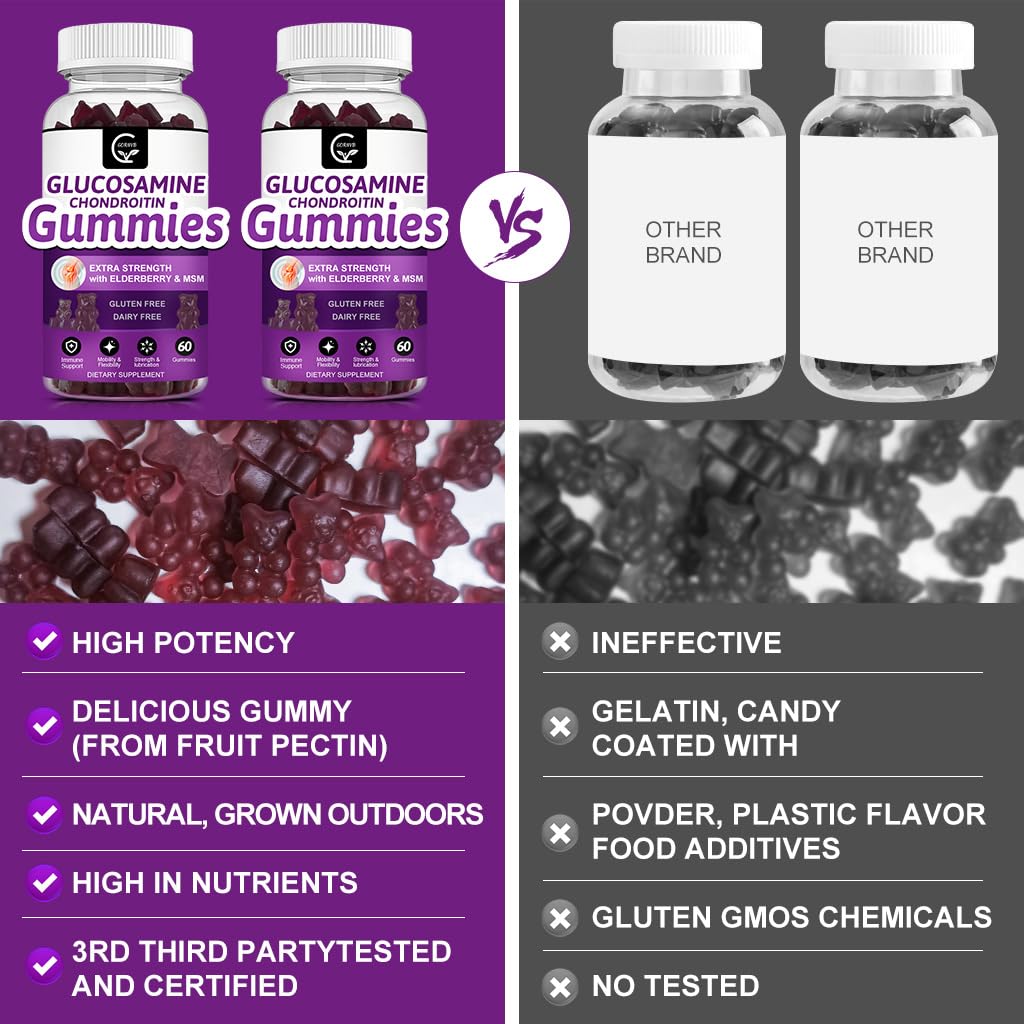 Glucosamine Chondroitin Gummies with MSM & Elderberry 2 Pack I725031