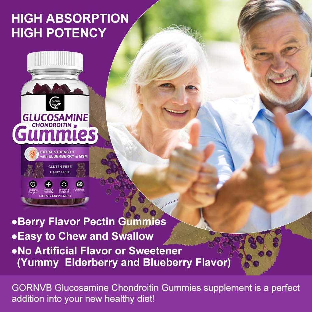 Glucosamine Chondroitin Gummies with MSM & Elderberry 2 Pack I725031