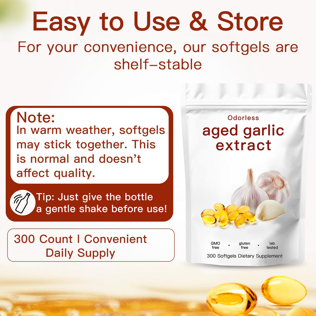 Odorless Organic Garlic Capsules 300 Softgels R529799