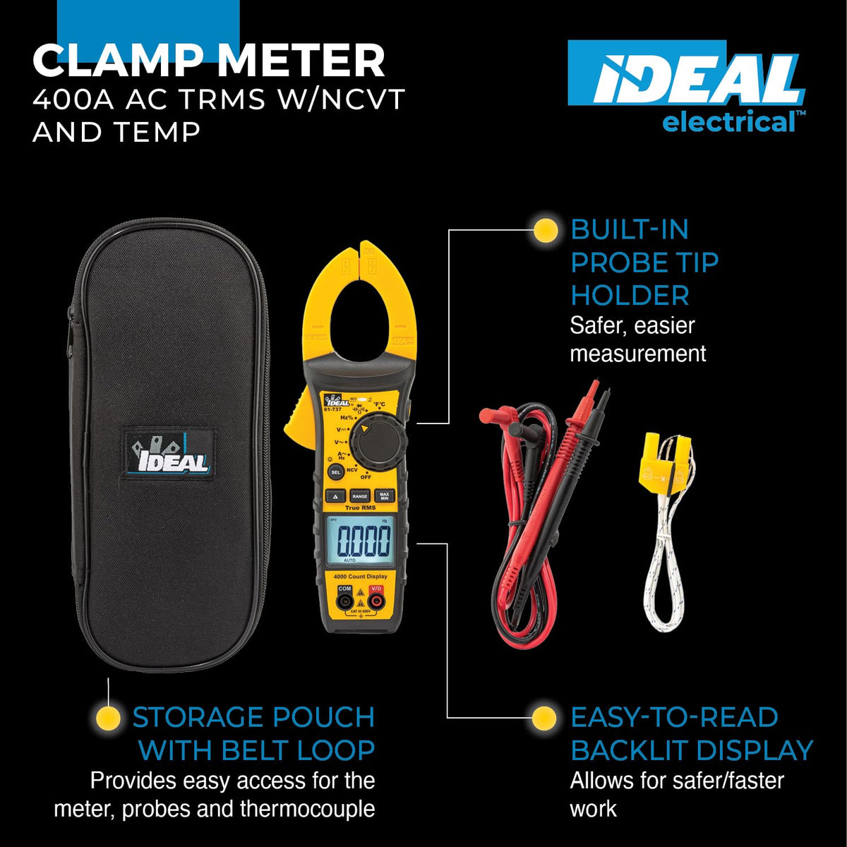Digital AC Clamp Meter 400A 600V W9414