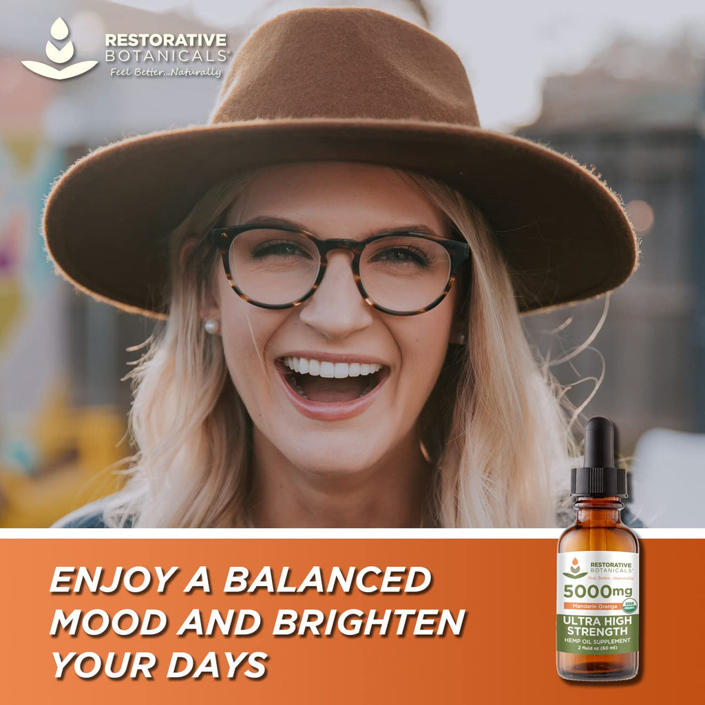 Hemp Oil Drops 5000 mg Mandarin Orange K78154