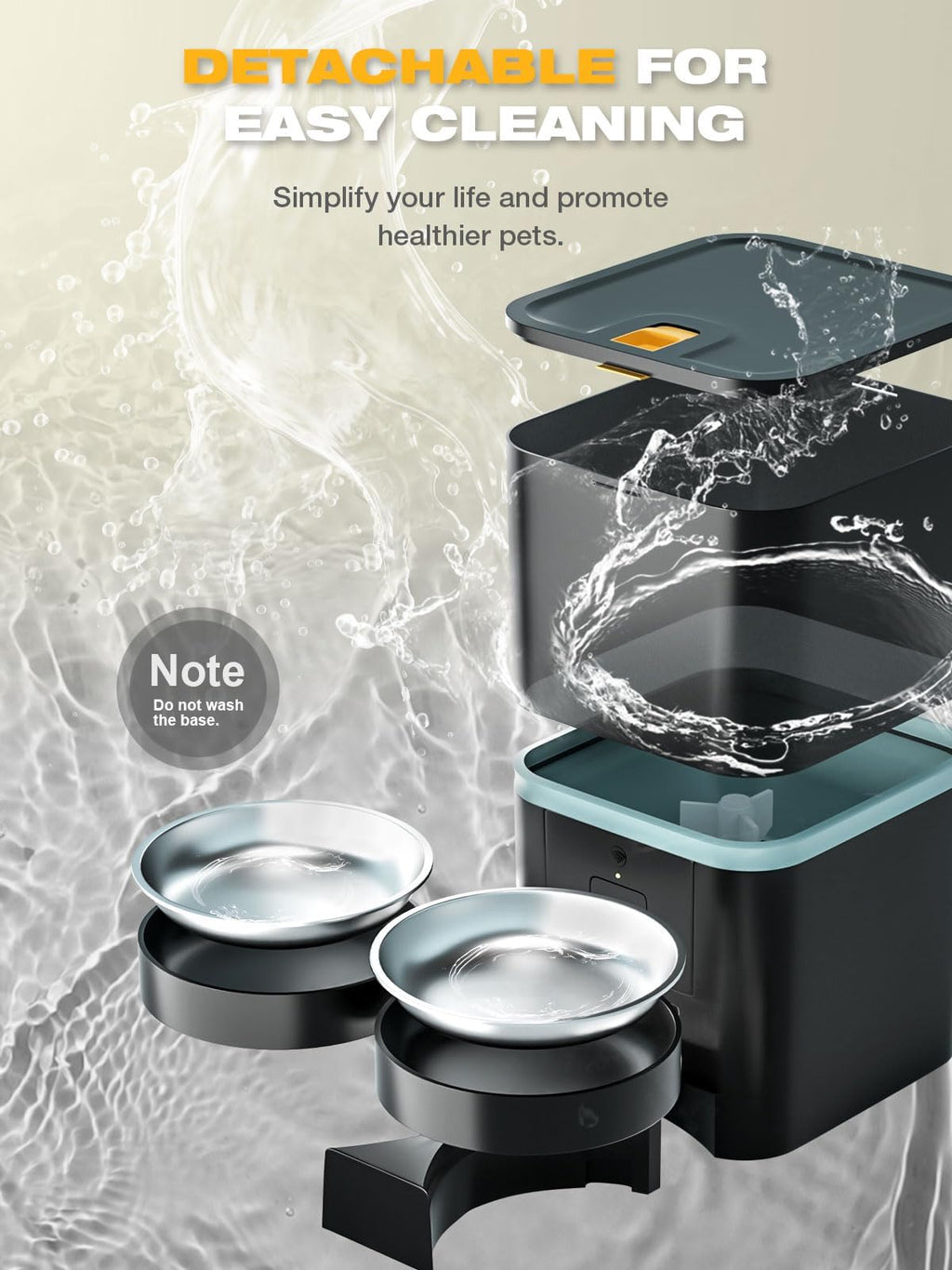 Automatic WiFi App Control Cat Feeder with Stainless Steel Bowl N1811