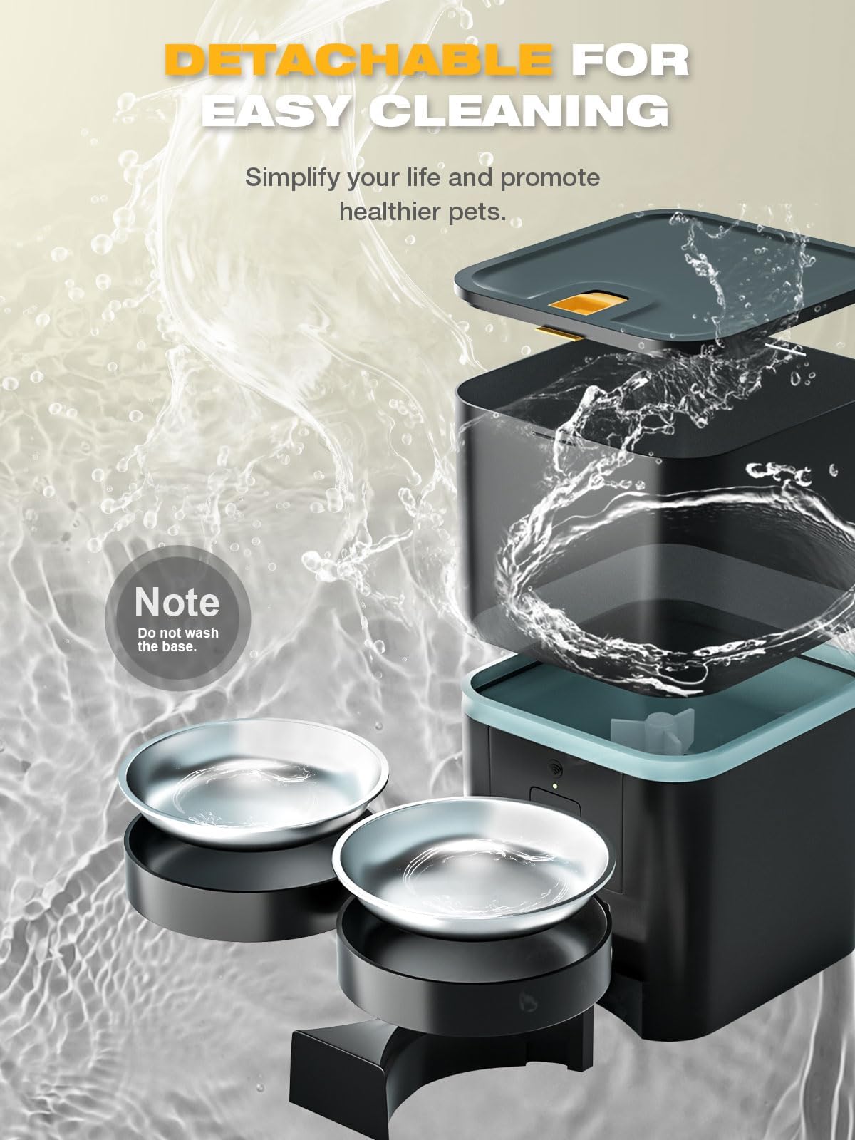 Automatic WiFi App Control Cat Feeder with Stainless Steel Bowl N1811