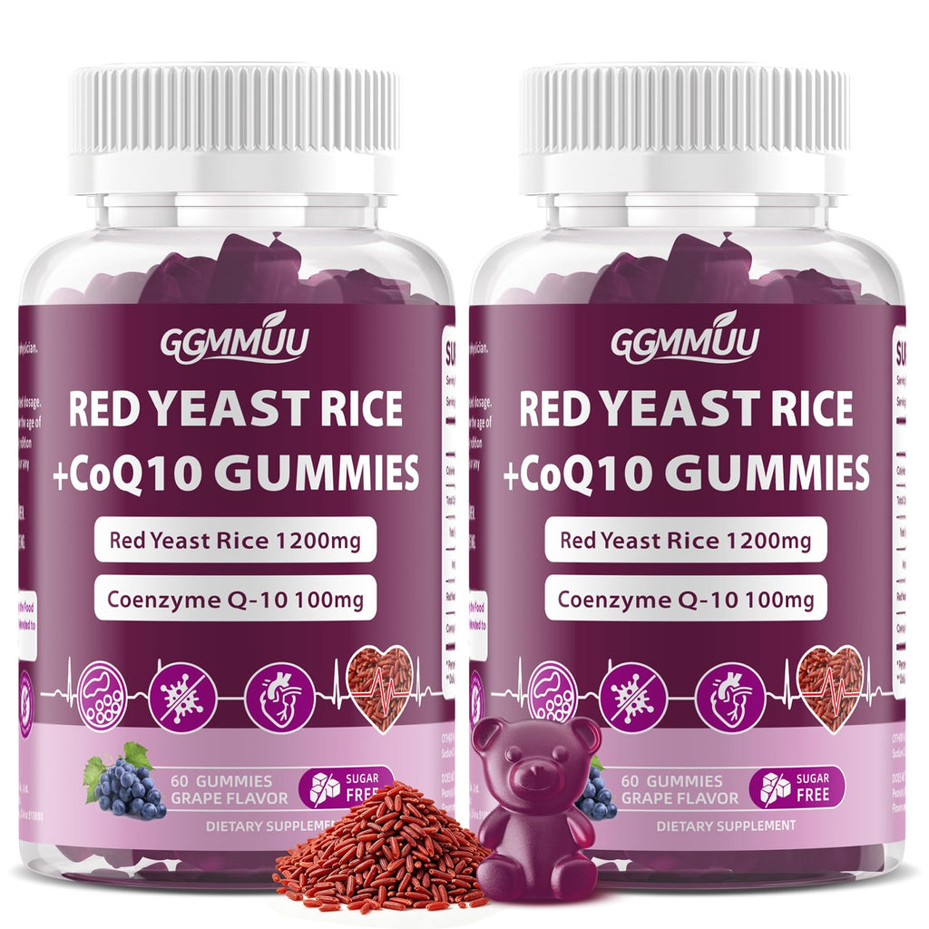 Red Yeast Rice with CoQ10 Gummies 1200mg Sugar Free 120 Count Z131