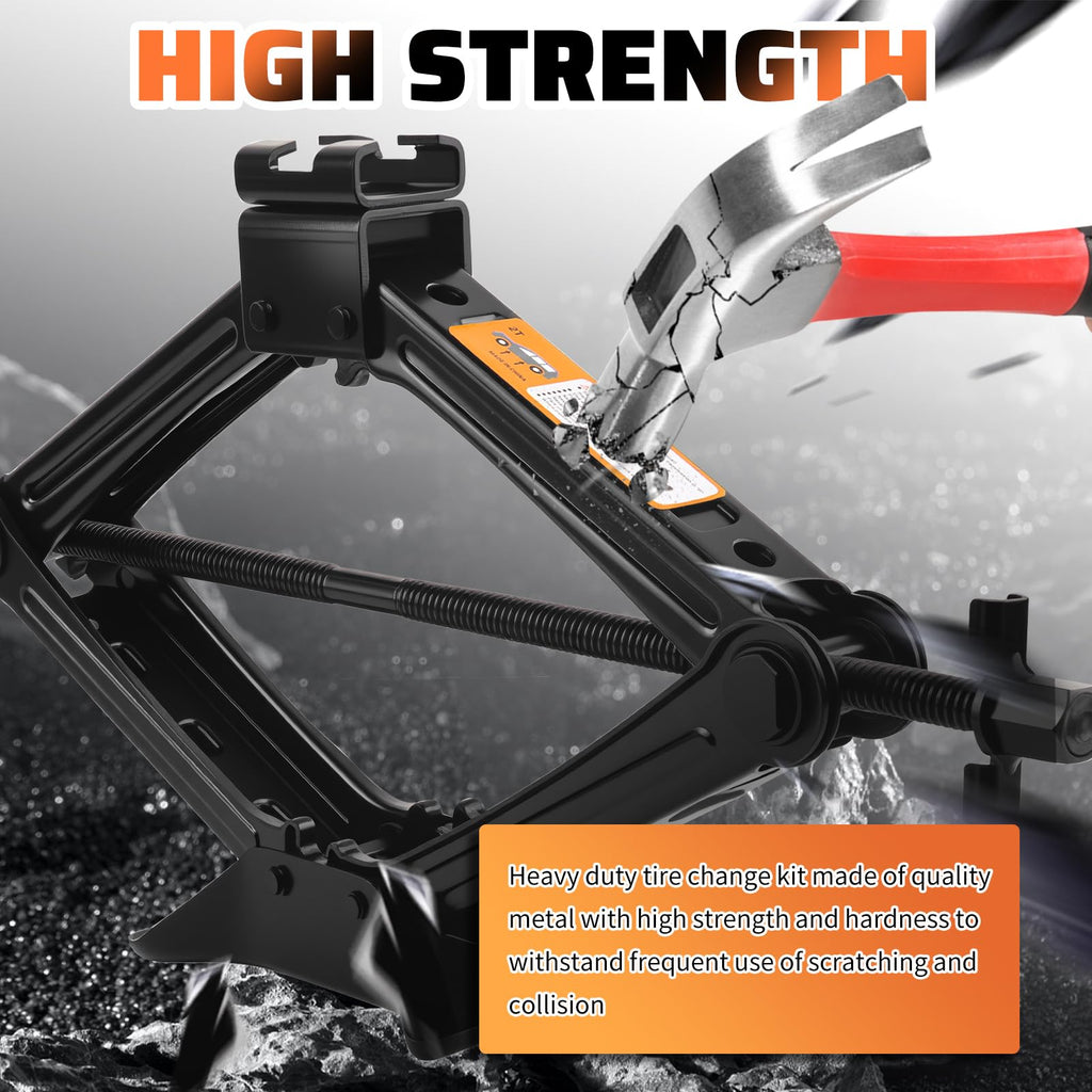 2 Ton Heavy Duty Scissor Jack Set D2285