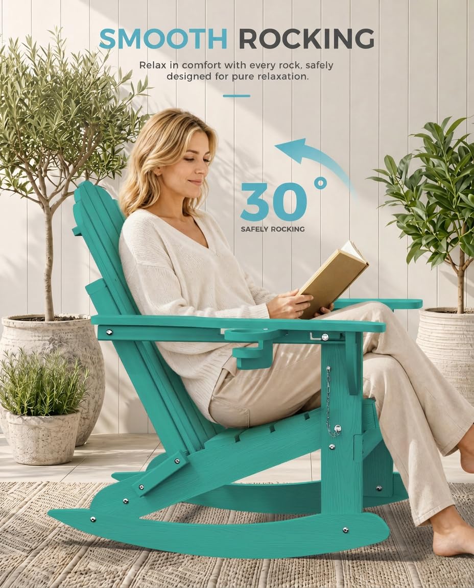 Adirondack Rocking Chair with Footrest F2171