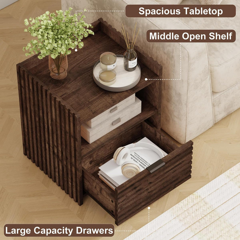 Rustic Oak Console Table with 2 Drawers O359140