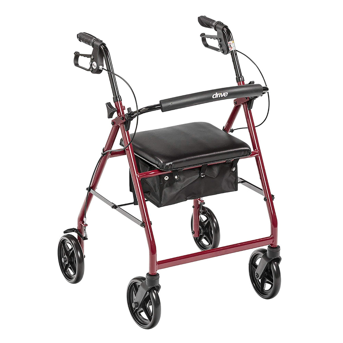 Red Aluminum Rollator with Padded Seat S85620
