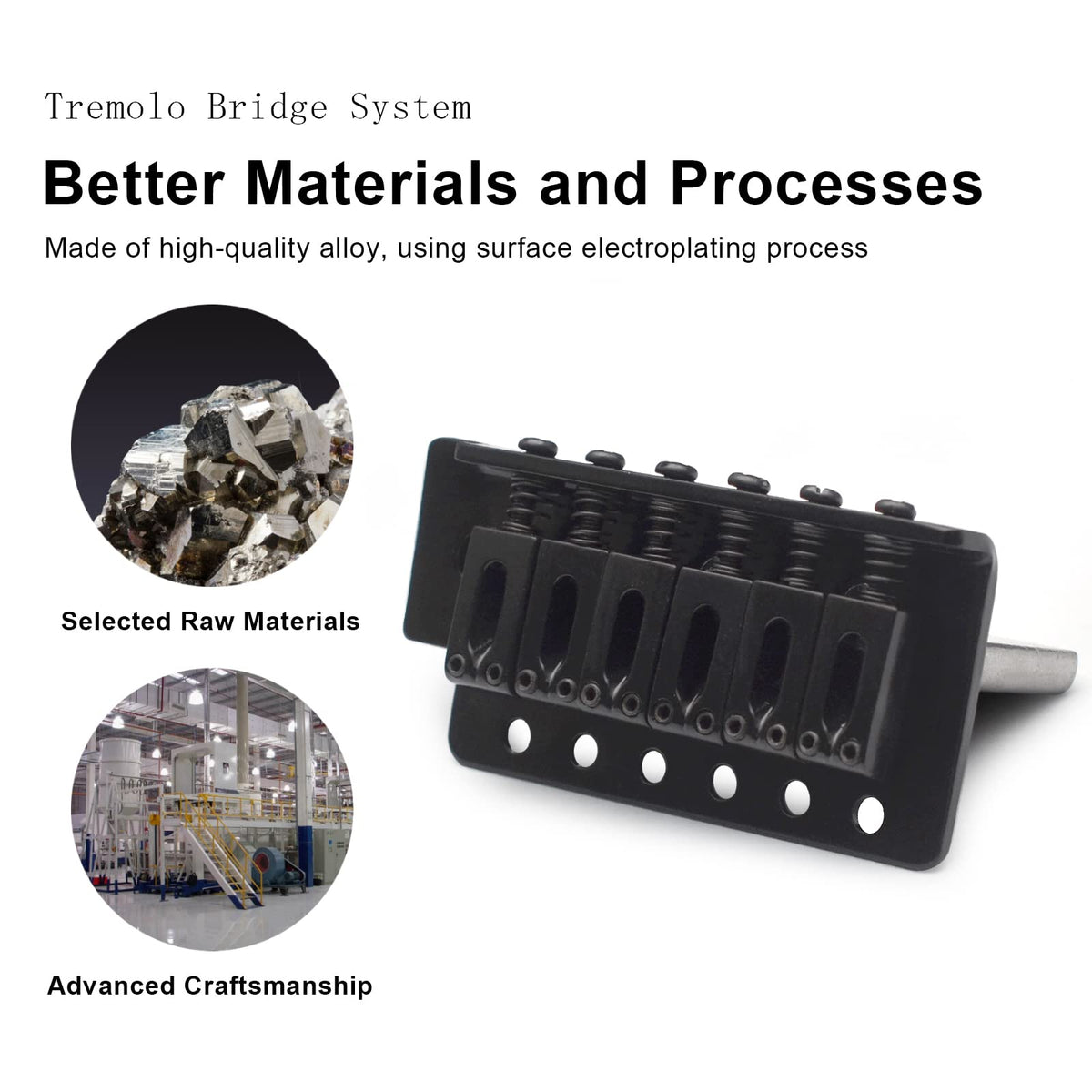 52.5mm Black Tremolo Bridge Set W142447