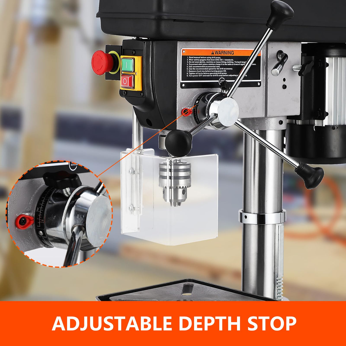 15 in Benchtop Drill Press with 7.5 Amp Variable Speed Tilting Worktable Z495