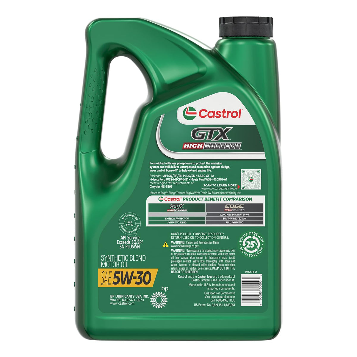 5W-30 Synthetic Blend Motor Oil, 5 Quarts U279