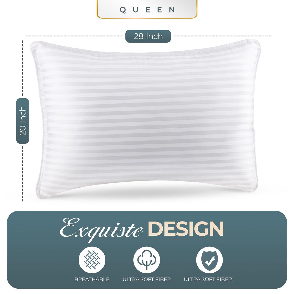 Queen Size Set of 2 Bed Pillows H219