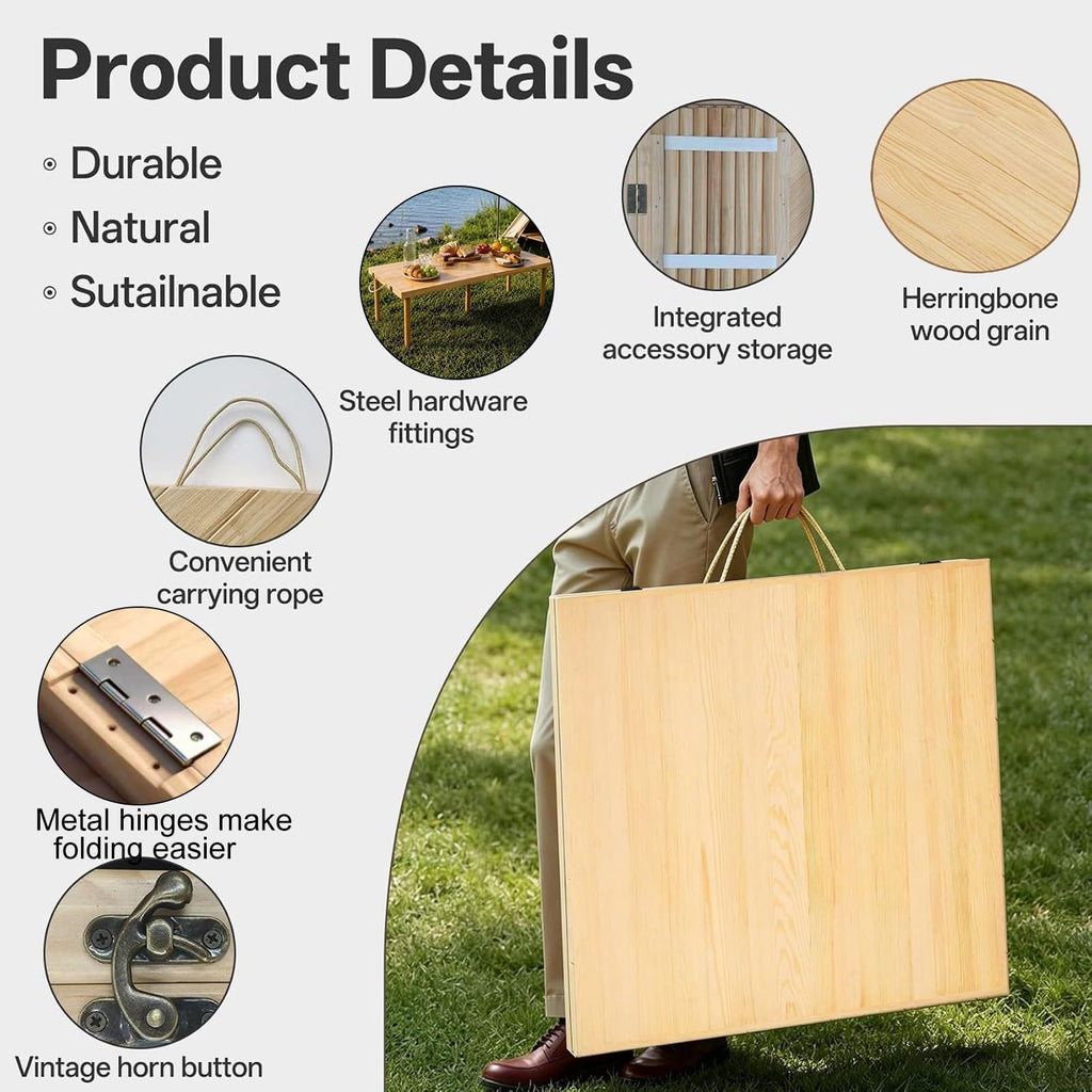 Wood Folding Picnic Table L7059