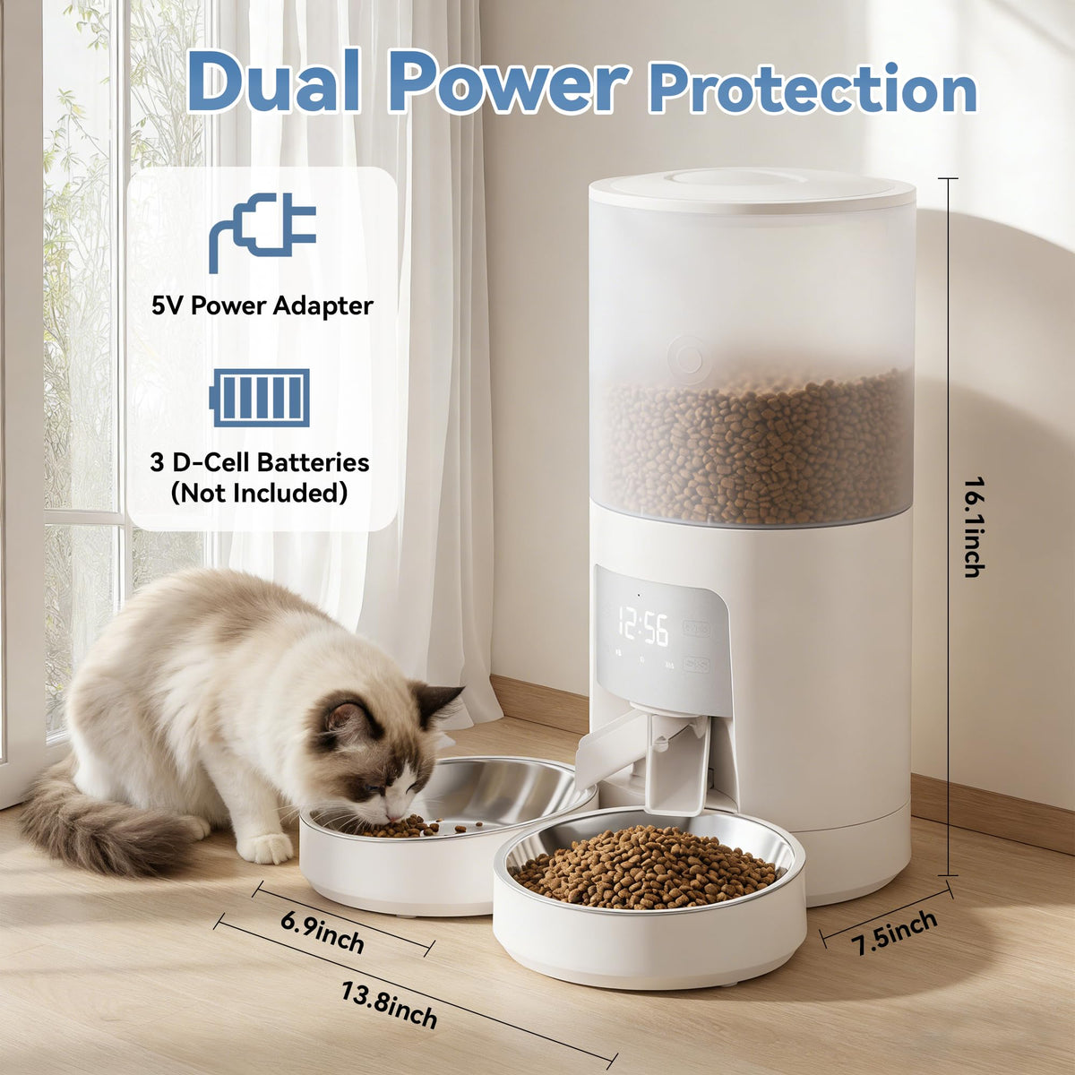 Automatic Cat Feeder 6L White M9865