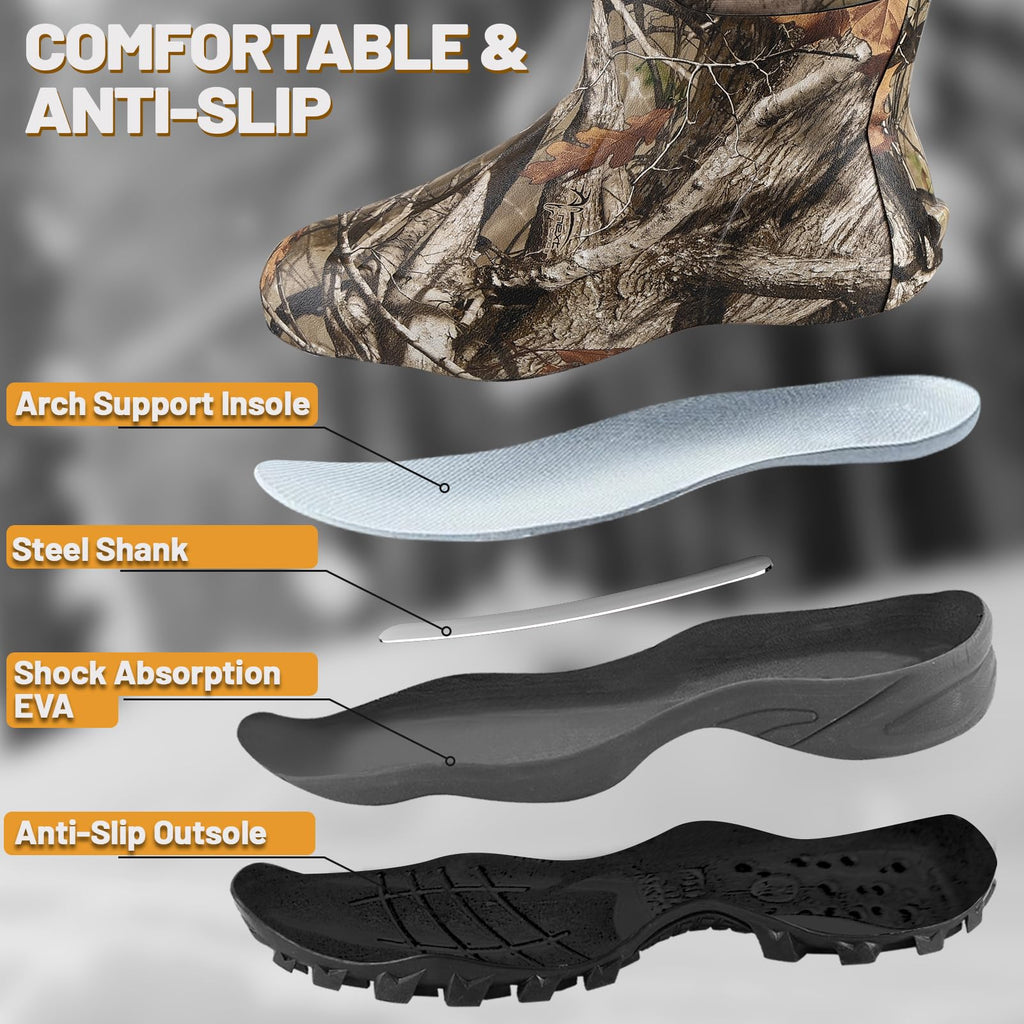 Waterproof Insulated 6mm Neoprene Rubber Hunting Boots O590