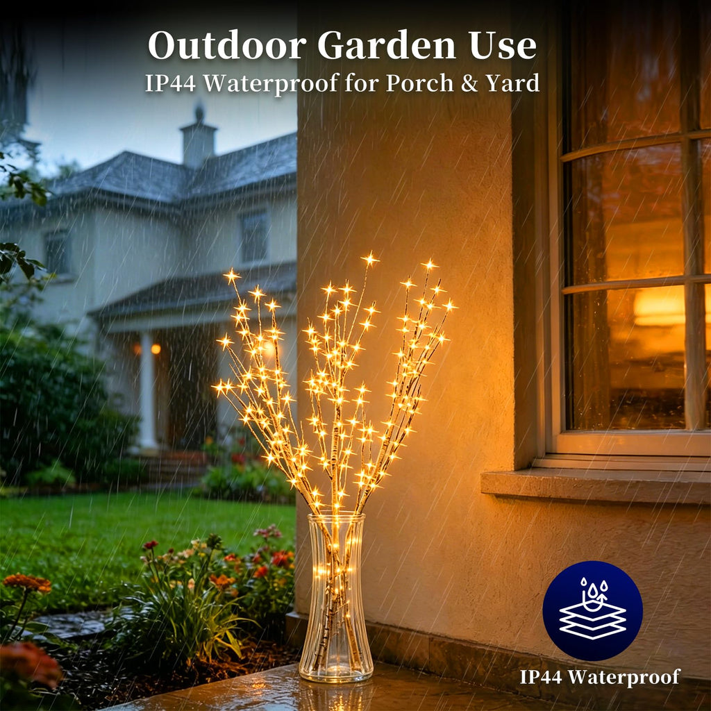 Lighted Birch Branches with Timer 33IN 180 LED Lights H4129