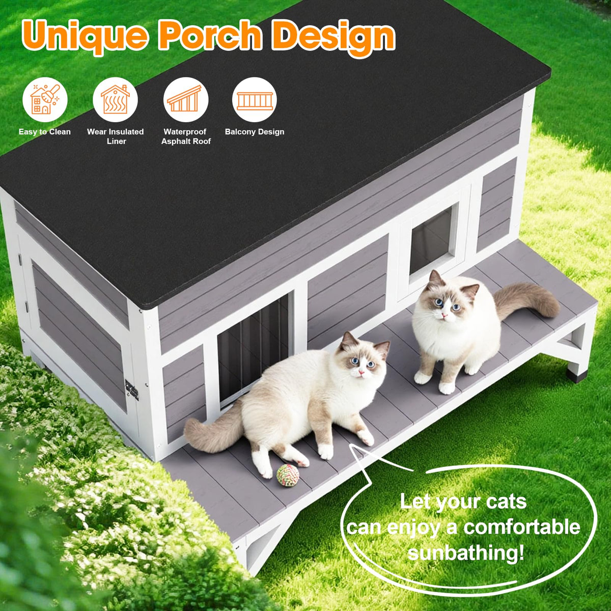 Outdoor Cat House with Insulated Liner V169