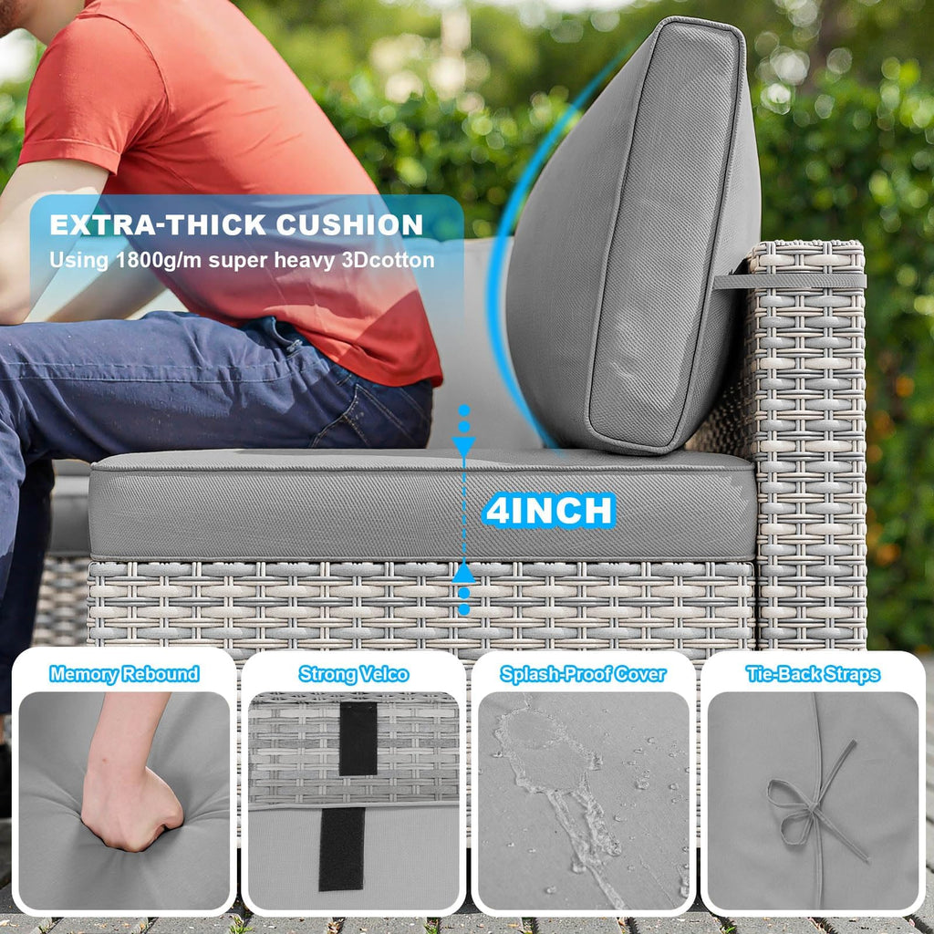 PE Wicker Modular Patio Sofa Set X252