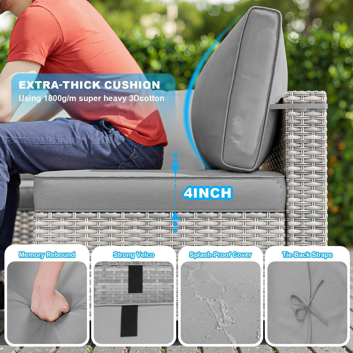 PE Wicker Modular Patio Sofa Set X252