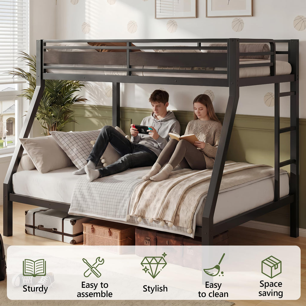 Black Twin Over Full Size Bunk Beds J181