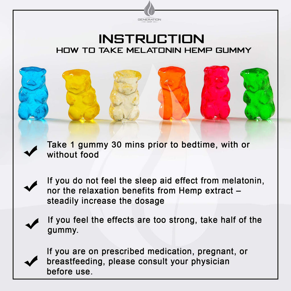 Melatonin Hemp Gummies 5mg 25mg 60 Servings Q860