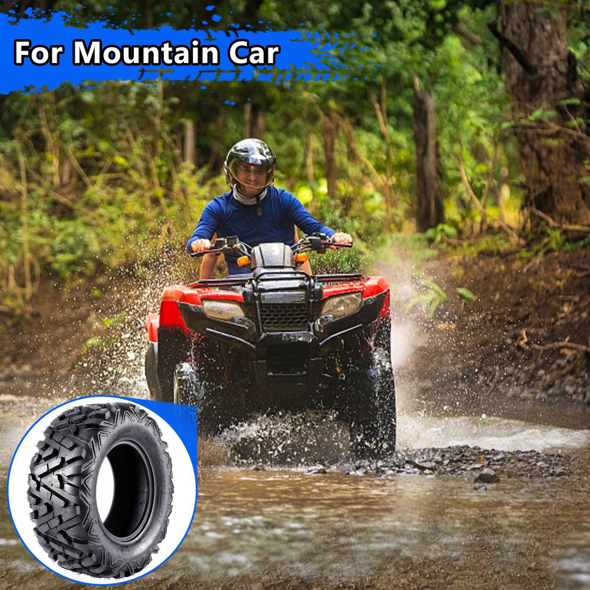 2 Pack 19x7-8 Tubeless All Terrain ATV Tires E1788