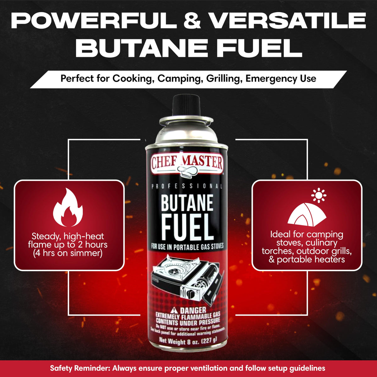 Butane Fuel Canister 8 oz 4-Pack L430842
