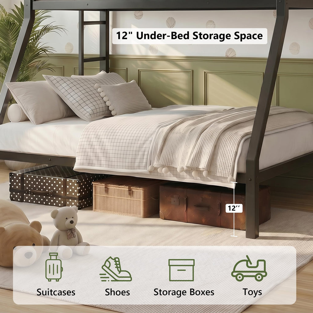 Black Twin Over Full Size Bunk Beds J181