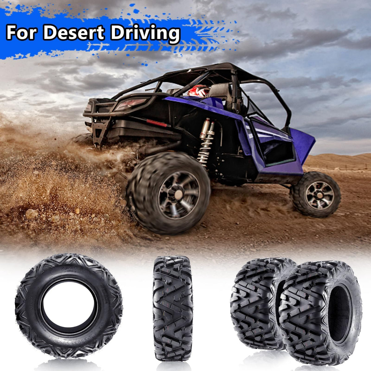 2 Pack 19x7-8 Tubeless All Terrain ATV Tires E1788