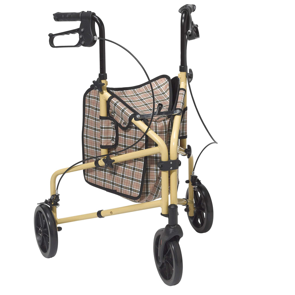 Tan Plaid Rollator Walker with Wheels E7851