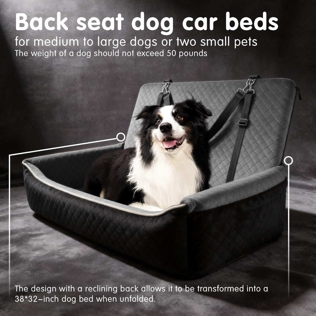 Large Dog Car Seat Portable Travel Dog Bed Velvet Memory Foam B778