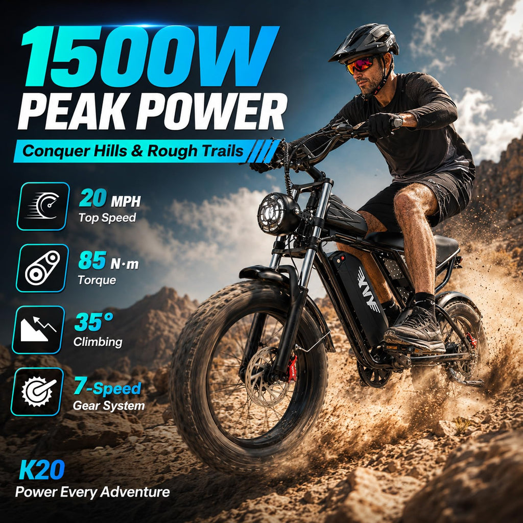 48V 1500W 20" Fat Tire Electric Bike Q94926