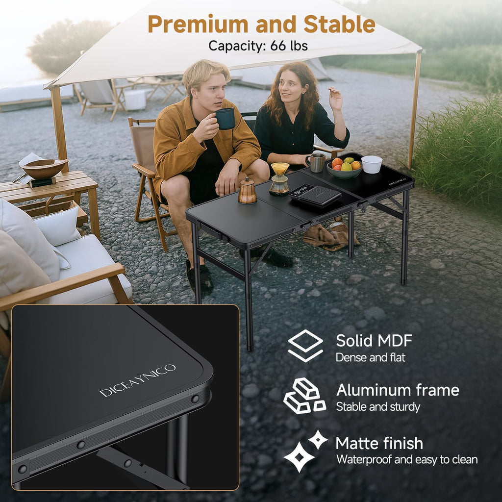 Folding Camping Table 3 Adjustable Height I8429