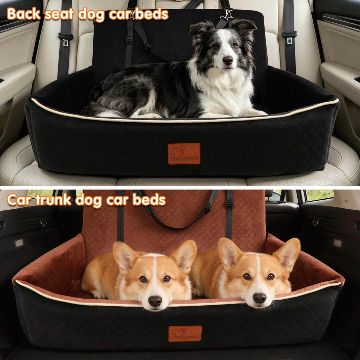 Large Dog Car Seat Portable Travel Dog Bed Velvet Memory Foam B778