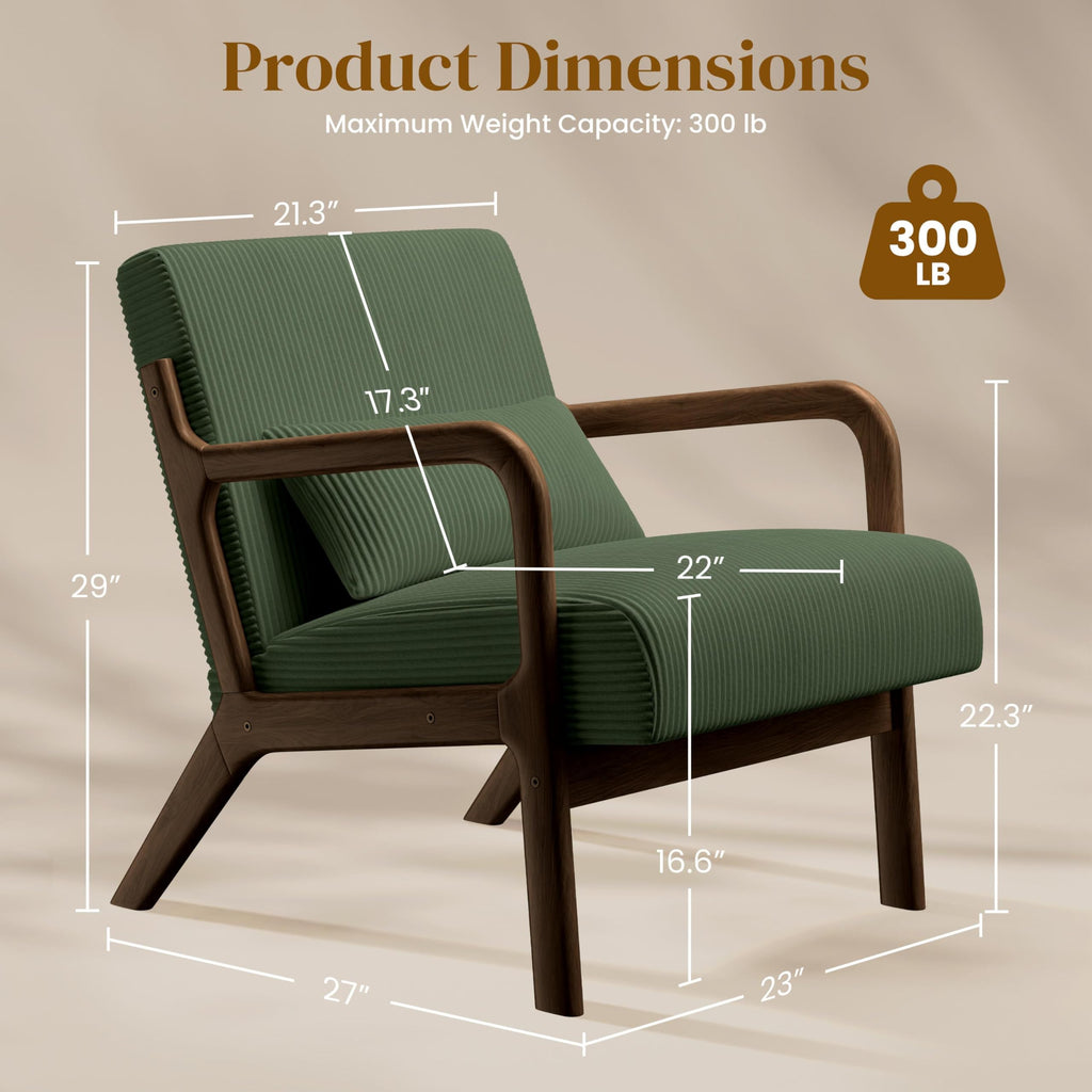 Dark Green Corduroy Accent Chair Set of 2 M997