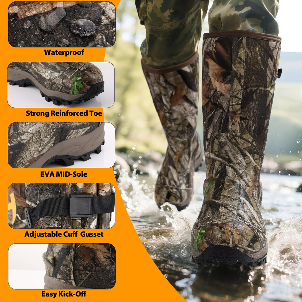 Waterproof Insulated 6mm Neoprene Rubber Hunting Boots O590