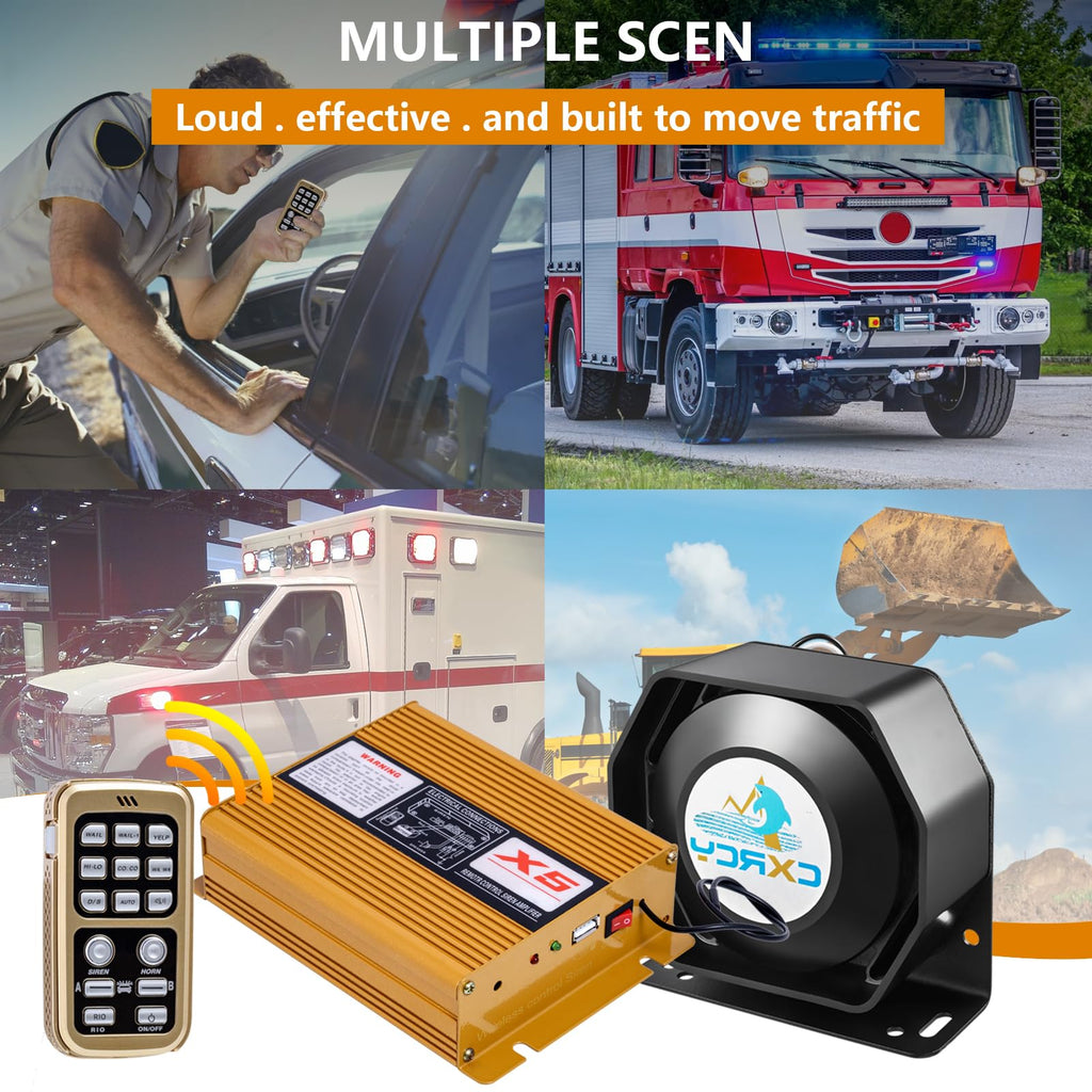 12V 200W Police Siren PA System with Wireless Mic S50776
