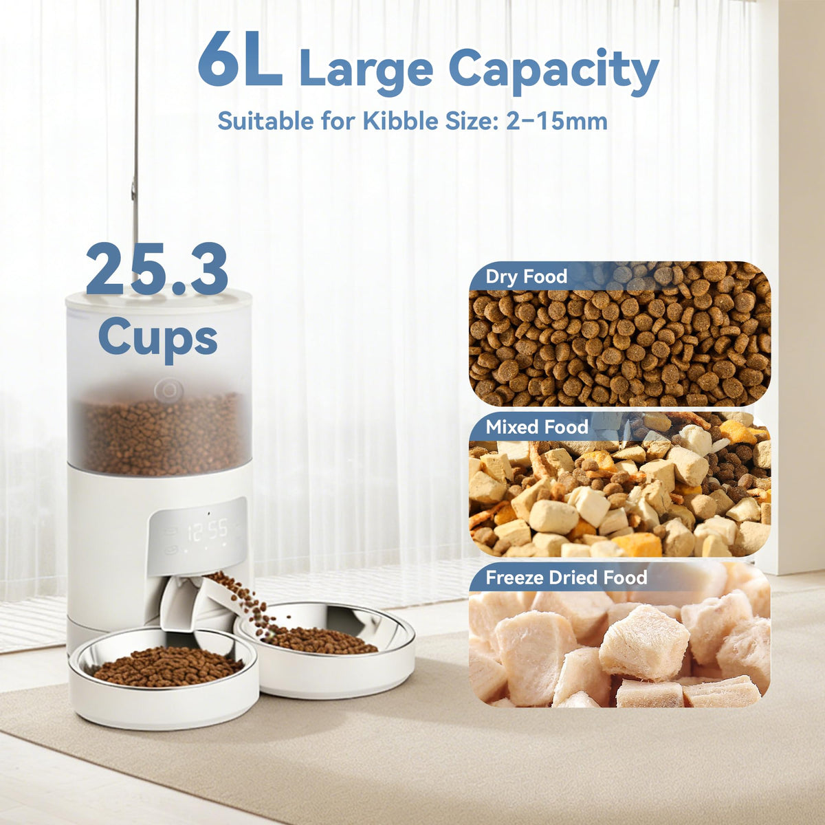 Automatic Cat Feeder 6L White M9865