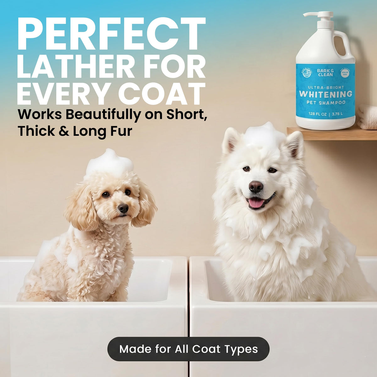 Whitening Dog Shampoo with Pump, 1 Gallon Aloe Coconut U44581