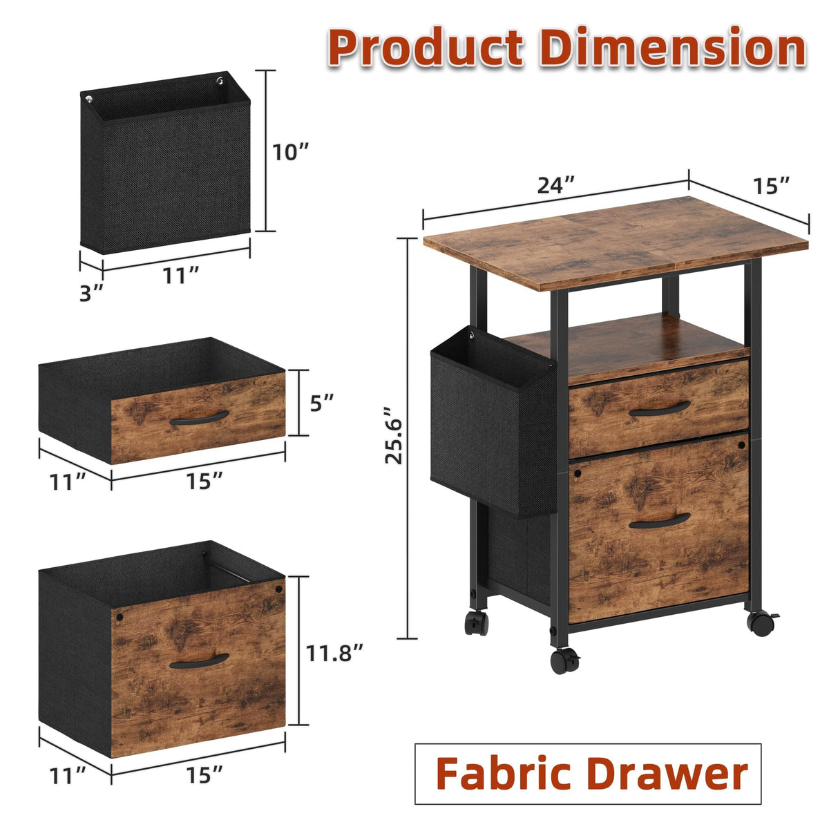 2 Drawer Mobile File Cabinet F5221