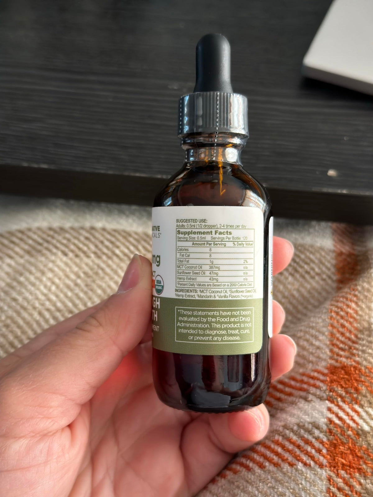 Hemp Oil Drops 5000 mg Mandarin Orange K78154