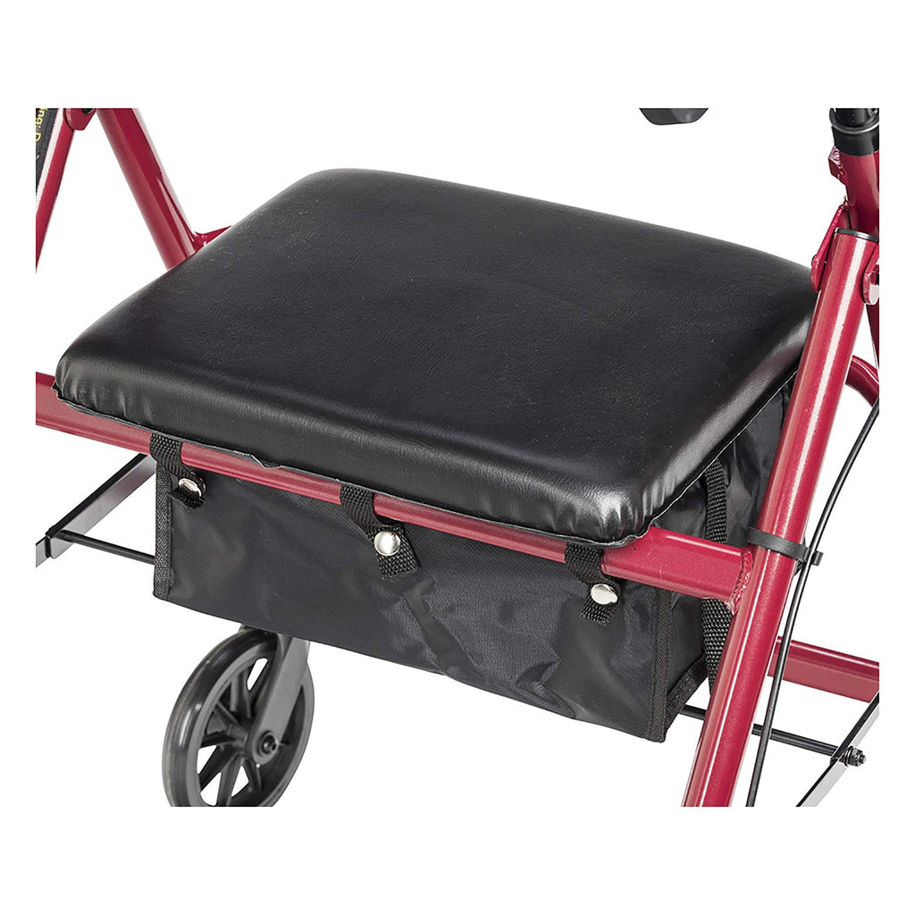 Red Aluminum Rollator with Padded Seat S85620