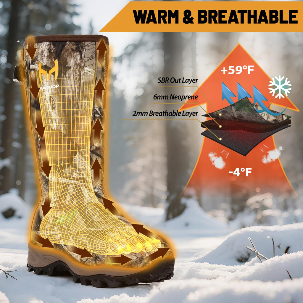 Waterproof Insulated 6mm Neoprene Rubber Hunting Boots O590