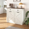 Antique White Laundry Hamper Cabinet with 2 Drawers T509964
