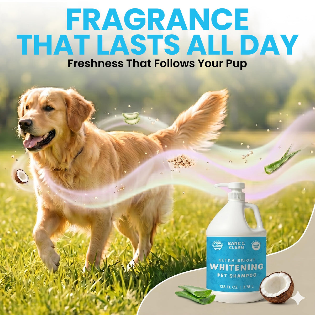 Whitening Dog Shampoo with Pump, 1 Gallon Aloe Coconut U44581