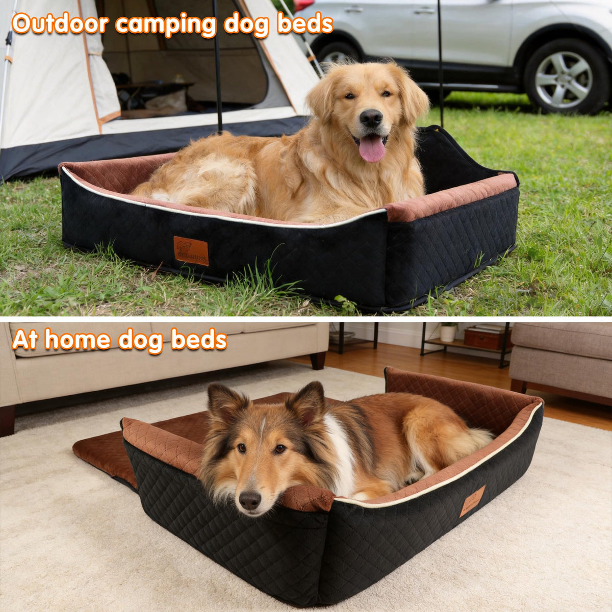 Large Dog Car Seat Portable Travel Dog Bed Velvet Memory Foam B778