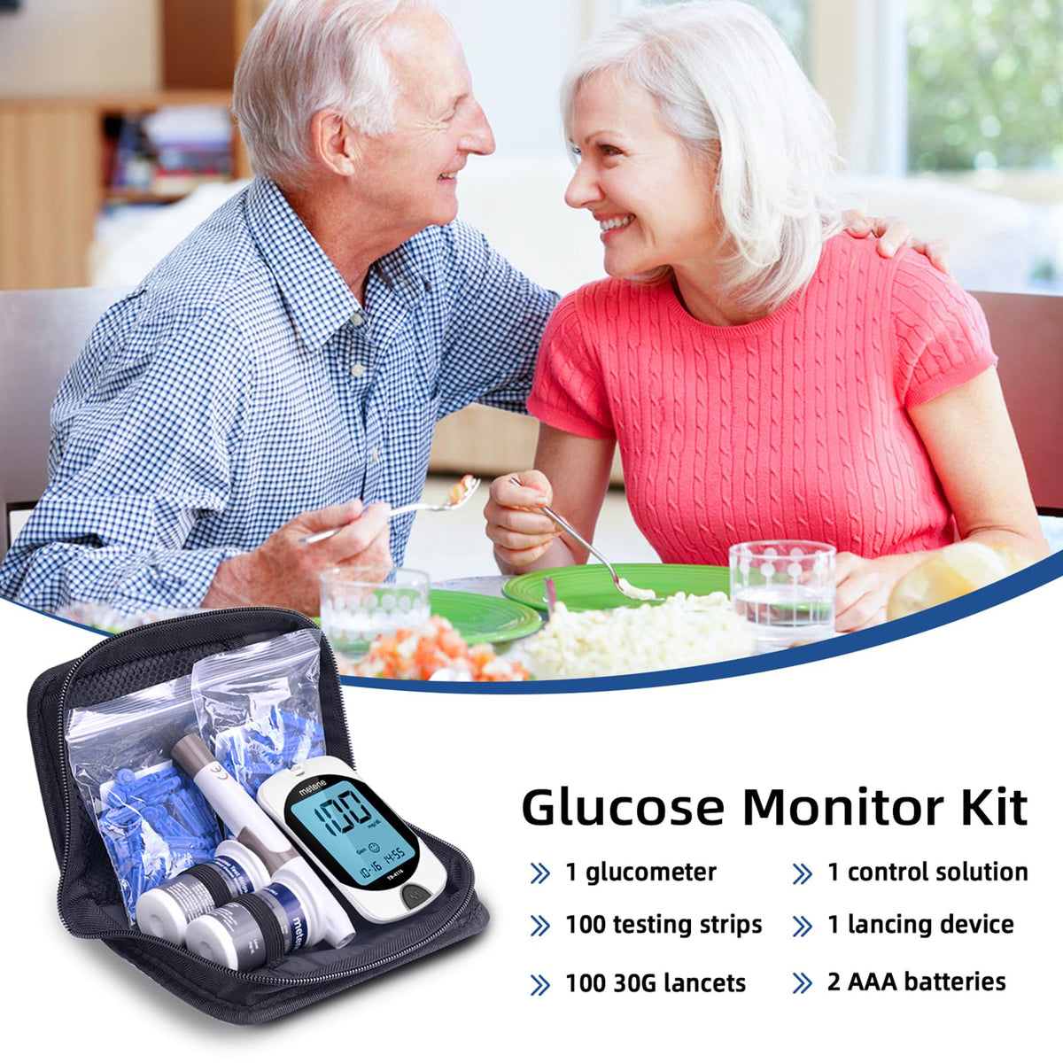 Blood Glucose Monitor Kit & 200 Test Strips W309758