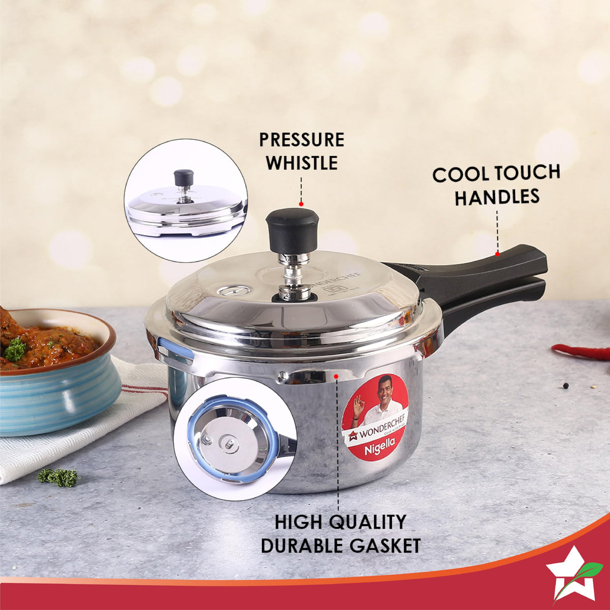 3L Tri-Ply Pressure Cooker J4844